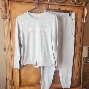 NWOT Champion Big Girl Gray Sweatpant and Top Set XL; XS Women